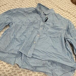 J. Crew Blue and White Striped Shirt